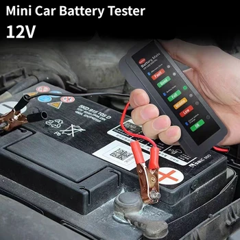 Mini 12V araba pil test cihazı 6LED ışıkları algılama Ekran Dijital Alternatör Test Cihazı Otomatik pil test cihazı Araba Motosiklet için