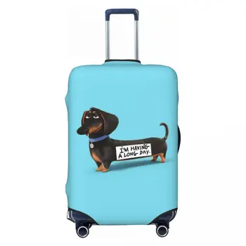 Özel Kawaii Dachshund Bagaj Kapağı Moda Sosis Porsuk Sosis Köpek Bavul Koruyucu Kapakları İçin Uygun 18-32 inç