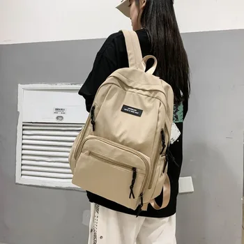 öğrenciler schoolbag kadın büyük kapasiteli düz renk sırt çantası taşınabilir banliyö yabancı stil tüm maç seyahat çantası