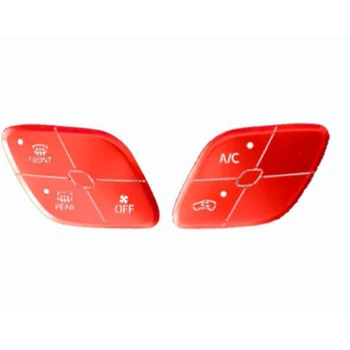 Dekor Dekor Trim AC düğme kapağı Trim 10 adet Anti-Korozyon Kiti Sol El Sürücü Kırmızı Set Paslanmaz Çelik Şık