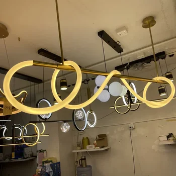 Modern Uzun Hortum Led Sanat Tavan Avize Yemek Odası Mutfak Bar sarkıt aydınlatma Süspansiyon Tasarım Avizeler Armatürleri