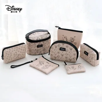 Disney Kozmetik Çantası Mickey Mouse Kawaii Taşınabilir Karikatür saklama çantası Çok Fonksiyonlu Büyük Kapasiteli Kozmetik Çantası doğum günü hediyesi