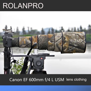 ROLANPRO Kamuflaj Lens Giyim yağmur kılıfı için Canon EF 600mm f / 4 L USM Lens Kol Guns Kılıf Fotoğraf Aksesuarları