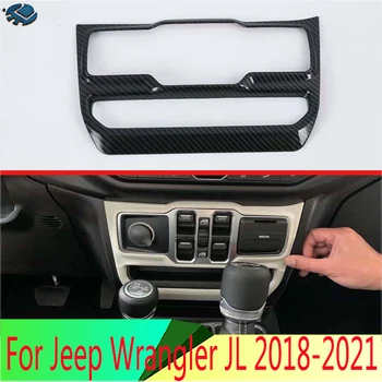 Jeep Wrangler JL 2018-2021 için Karbon Fiber Tarzı Kapı Pencere Kapağı Anahtarı Paneli Trim Kalıplama Garnitür
