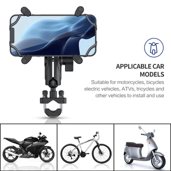Motosiklet Telefon Dağı Bisiklet Telefon Dağı 360° Döndür Otomatik Kilit Hızlı Bırakma Motosiklet için Uygun 3.5-7 inç Telefon