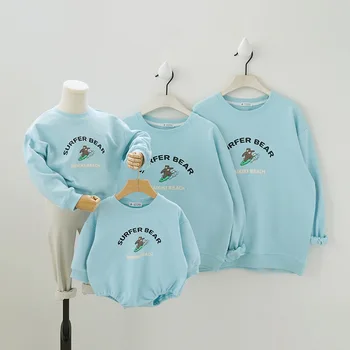 Baba Anne Ve Bebek Eşleştirme Tişörtü Tüm Aile İçin Kardeş Ve Kız Kardeşi Elbise Anne Kızı t-Shirt Baba Oğul Tops