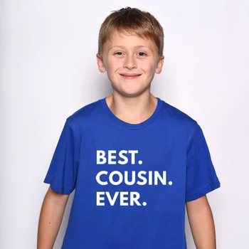 Yaz Rahat Çocuk T-shirt En İyi Kuzen Hiç Çocuklar Sevimli Tshirt Mektup Baskı Tee Gömlek Tops Kısa Kollu Kuzen Giysileri