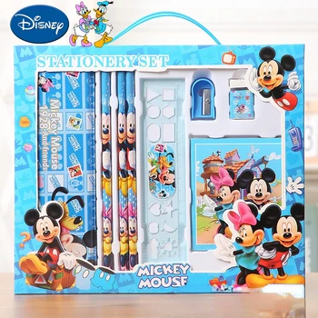 Disney Mickey Mouse Kırtasiye Seti Hediye Kutusu Sevimli Karikatür Öğrenci çocuk Okul Malzemeleri Kalem Kutusu Cetvel Kalemtıraş