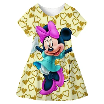 Disney Minnie Mouse Karikatür Baskı Bebek Çocuk Kız Çocuk Elbise Sevimli Doğum Günü Partisi Prenses Noel Elbise Bebek Kız için