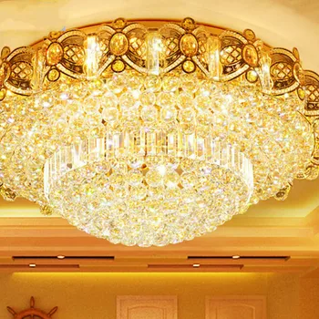 Modern kişilik altın klasik altın lüks oturma odası yatak odası lambası yuvarlak tavan çalışma Avrupa kristal aydınlatma LX111105