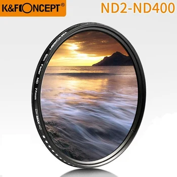 K & F KONSEPT ND2-400 nd filtre/37 / 40 5/43/46/49/52/55/62/67/72 / 77mm Ayarlanabilir Nötr Yoğunluk Fader Değişken Kamera Lens Filtresi