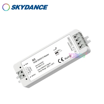 Skydance 5 V-24 V 12 V Mini 170 RGB 128 RGBW piksel LED denetleyici DMX 512 sinyal dimmer Ultra Ince RGB / RGBW 2.4 G RF Uzaktan kumanda