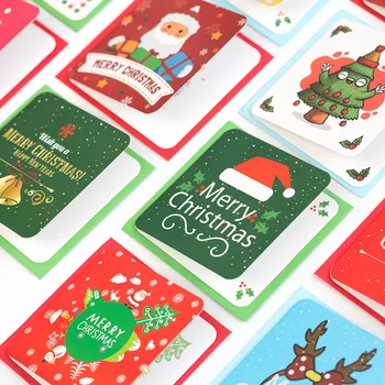 12 adet/paket Kore Tarzı Merry Christmas Kartpostal Tebrik Kartı doğum günü kartı Hediye Kartı Seti Noel zarflı kart