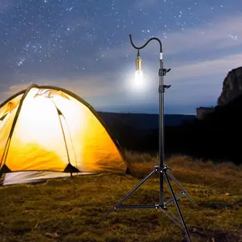 Katlanır ışık standı taşınabilir teleskopik lamba destek tutucu Tripod titanyum alaşımlı ışık standı açık piknik kamp ve yürüyüş