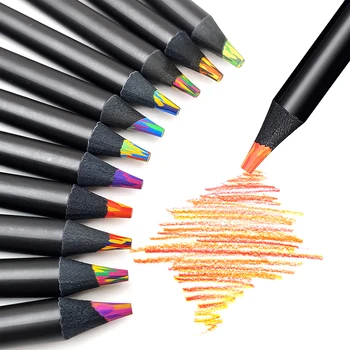 1 Adet 8 Renkler Degrade Gökkuşağı Kalemler Jumbo Renkli Kalemler Renkli Kalemler Sanat Çizim Boyama Eskiz Rastgele