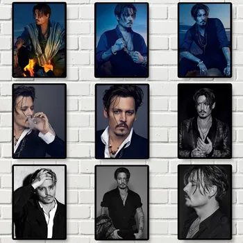 Aktör Johnny Depp Poster Galeri Baskılar Kendinden Yapışkanlı Ev Dekor Dekorasyon Duvar Çıkartmaları Oturma Odası Sticker