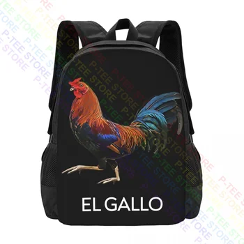 El Gallo-Meksika Piyango RoosterBackpack Büyük Kapasiteli Bookbag Büyük Kapasiteli