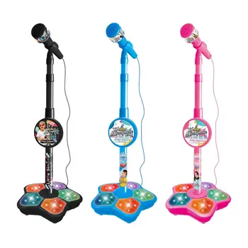 Çocuk Karaoke makinesi ışıkları ile müzik şarkı mikrofon oyuncak yanıp sönen sahne ışıkları yaş 3 + yaşında Doğum Günü Hediyeleri