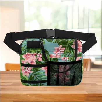 Tropikal Orman Palmiye Yaprağı Tasarımcı Taşınabilir Moda Bayan Bel Çantası Ayarlanabilir Hemşire bel çantası Cadılar Bayramı Hediye Takım Tutucu Bolsos