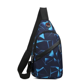 Geometrik baskı Oxford kumaş rahat Crossbody çanta koca sırt çantası spor seyahat açık ışık severler göğüs çanta omuz çantaları