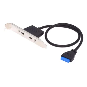 Ön PCI Kart Yuvası USB 3.1 Bağlantı Noktası Genişletme 20Pin Dişi Çift TİP-C Dişi Veri Kablosu Çerçeve ile Bilgisayar Kasası