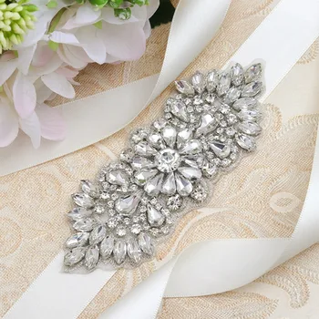Gümüş gelin kemeri Düğün Kemerler Kristal Rhinestones Sashes Saten Kurdeleler gelinlikler 270cm liguero de novia con diamantes