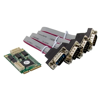 Mini PCIE CH384L 4S DB-9 RS232 Seri Port Kartı Endüstriyel Sınıf Seri COM1 Port Genişletme Adaptörü Kartı