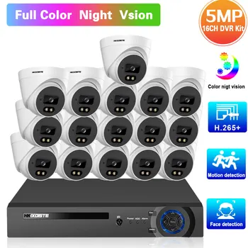 5MP 16CH DVR Kamera Video Gözetim Sistemi Kiti kapalı Renkli Gece Görüş CCTV İzleme Güvenlik Kamera Sistemi Seti 8 Kanal