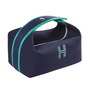 Seyahat tuvalet çanta moda kozmetik çantası basit su geçirmez tuval makyaj çantası