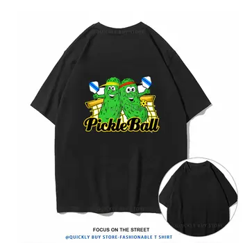 Yaz Yiyin Uyku Pickleball Tekrar Komik Hediye Oyuncu Sevgilisi T-Shirt Erkekler O Boyun T Shirt Kısa Kollu Tees Yetişkin Giyim