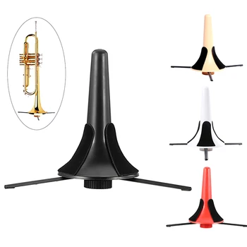 1 Adet Katlanabilir Trompet Standı Evrensel Taşınabilir Trompet Aksesuarları Metal Pirinç Bacak Enstrüman Tripod Tutucu Metal Standı