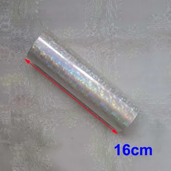 16cm Kırık Cam Holografik Folyo Şeffaf Sıcak damgalama Kağıt Plastik 16cm x 120m Fotoğraf Koruyucu Stickes