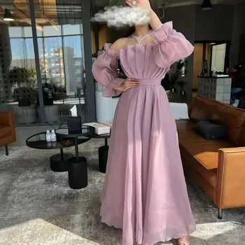 Epoch Örgün Durum Akşam Elbise A-Line فساتين مناسبة رسمية Zarif Scoop Şifon Kokteyl Balo elbisesi Kadınlar İçin Parti 2024