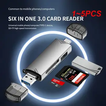 6-in-1 USB 2.0 Bellek kart okuyucu Adaptörü Evrensel OTG TF/SD Kart Android Telefon Bilgisayar İçin Uzatma Başlıkları