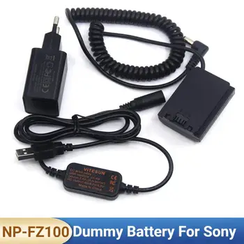 Hızlı şarj adaptörü DC kablo USB Kukla Pil FZ100 Bahar Tel Sony Alpha A7IV A9 A7RM3 A7RIII A7III A7M3 A7M4 Kamera