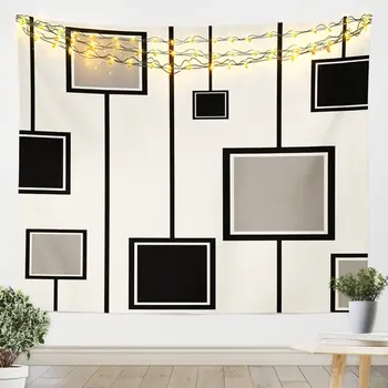 Soyut Goblen Soyut Geometrik Kareler Dikdörtgen Modern Tasarım Goblen Duvar asılı dekorlar Yatak Odası Oturma Odası Yurt için
