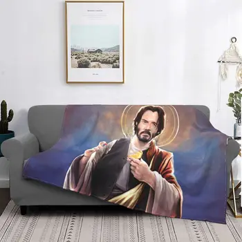 Aziz Keanu Reeves Kurtarıcı Battaniye Yumuşak Pazen Polar Sıcak Meme İsa John Fitil Atmak Battaniye Seyahat Yatak Odası Kanepe Yorgan