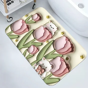 Paspas 3D Baskı Sevimli Paspaslar Emici Banyo Halısı Mutfak Mat paspas giriş kapısı Karşılama Ev Halıları Halı Ayak Banyosu
