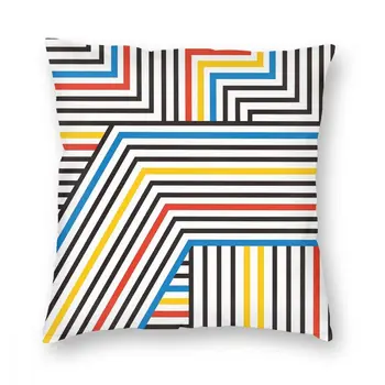 Mondrian Renk Dazzle Stripes Desen Kare Yastık Kılıfı Atmak Yastık Soyut Geometrik Sanat Yenilik Yastık Kapakları