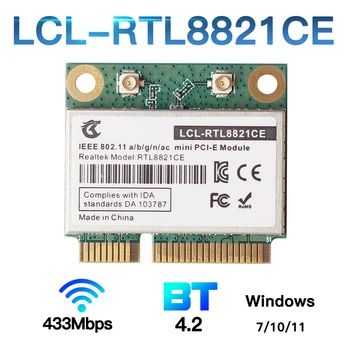RTL8821CE 802.11 AC için Bluetooth 4.2 433Mbps 2.4 Ghz/5GHz Çift Bantlı Mini PCIe WiFi KARTI RTL8821 Desteği