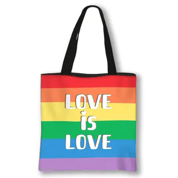 Yeni Gökkuşağı Dudaklar Çanta Moda Gurur Lgbt Eşcinsel bez alışveriş çantası omuzdan askili çanta Aşk Aşk Tote Çanta Seyahat Panseksüel alışveriş çantası