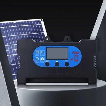 10/20/30/40/50/60/70/80 / 100A güneş panelı denetleyici ve Deşarj Denetleyicisi lcd ekran çift USB Otomatik Güneş hücre paneli Şarj Cihazı