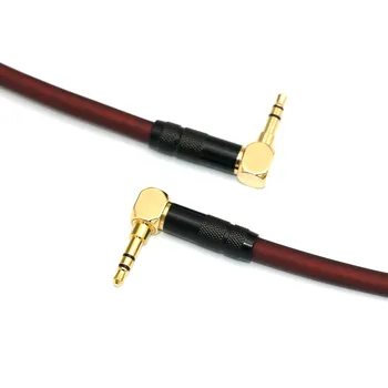 HIFI DIY 3.5 mm için 3.5 mm Kulaklık Bağlantı Kablosu AUX Ses Kablosu Erkek 3.5 mm Araba Kayıt Kablosu İle Karbon Fiber Kabuk