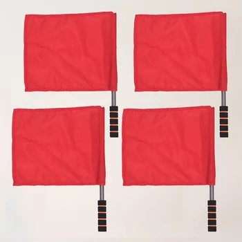 4 El Bayrakları Paslanmaz Çelik Direk Maç Renk Bayrak Hakem Bayrağı Futbol Atletizm ( Kırmızı )