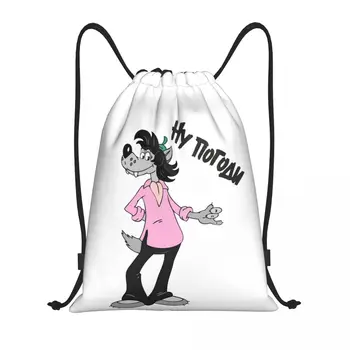 İpli çanta spor çantası Nu Pogodi karikatür komik Kurt Ve tavşan 2 dayanıklı 
 Grafik Sırt Çantası Alan paketi Mizah Grafiği