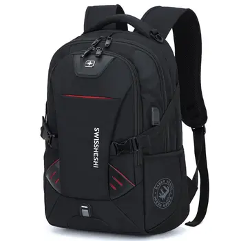 Erkek Sırt Çantaları Anti-Hırsızlık Su Geçirmez Çok Fonksiyonlu 17 İnç laptop çantası için USB Şarj ile İş Seyahat Öğrencileri
