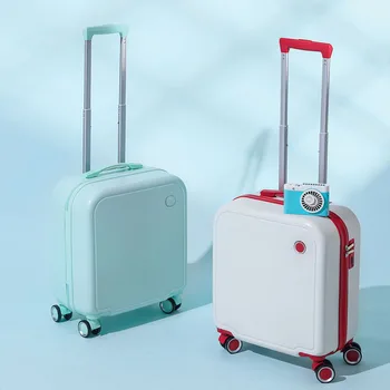 Ücretsiz Kargo 18 İnç Carry-on Küçük Arabası Kurulu Bavul Tekerlekler Üzerinde Seyahat Haddeleme Bagaj Çantası Check-in Durumda Erkekler Ve Kadınlar İçin