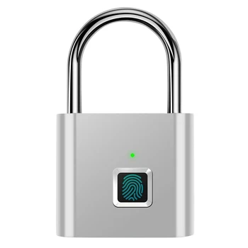 Parmak izi Asma Kilit,Taşınabilir Anti-Hırsızlık USB Şarj parmak izi kilidi Dolap, Bavul, Sırt Çantaları Vb Destekleyebilir