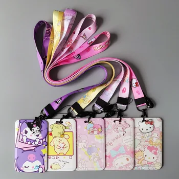 Güzel Kitty Melody Kuromi KIMLIK Kartı Rozeti Tutucu Kordon Anime Çocuklar Kapı erişim kartı Sahipleri Erkek Iş Kredi Kartı Kılıfı