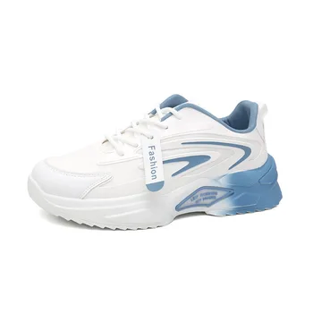 Erkek İlkbahar Yaz Sneakers Platformu Beyaz Spor Koşu Yürüyüş Rahat Düşük ayakkabı Moda Açık Atletik Yuvarlak Ayak Örgü Ayakkabı